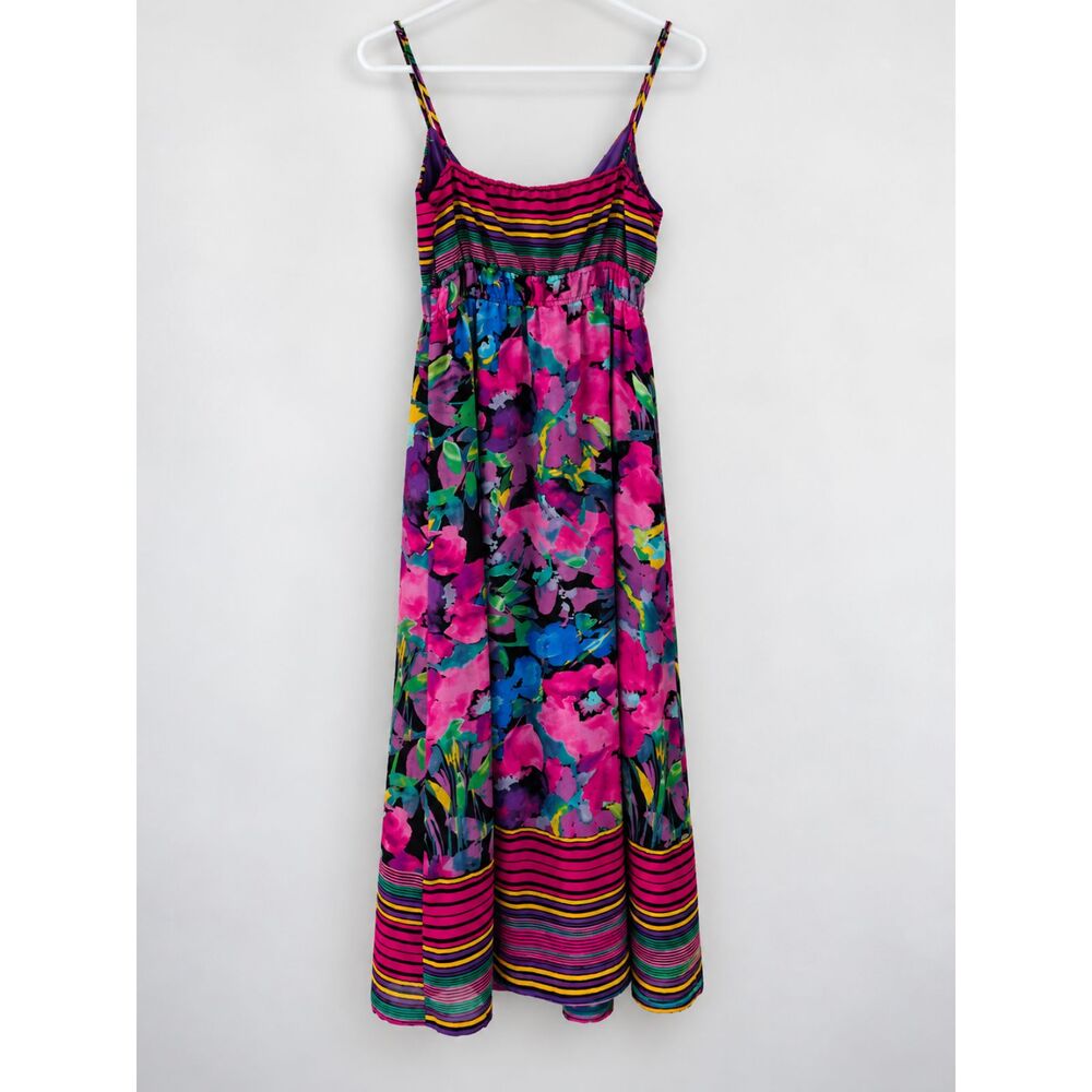 a.n.a. A New Approach Maxi Dress Women's Large Floral Striped Boho Multicolor